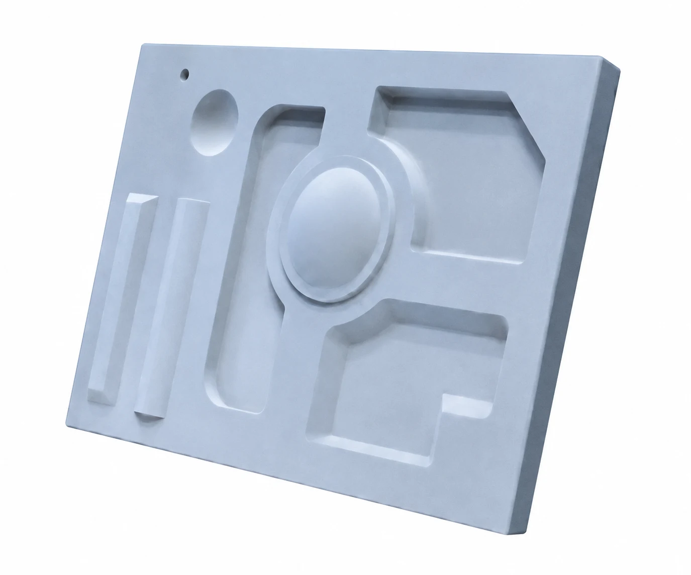 Siltherm Board 3D component with machined profiles, recesses and a circular feature